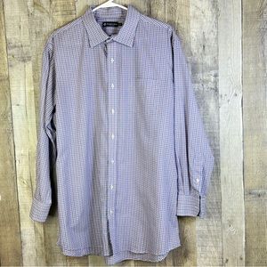 Members Mark 17to17-1/2 32/33 Red White Blue Long Sleeve Buttonup Shirt …